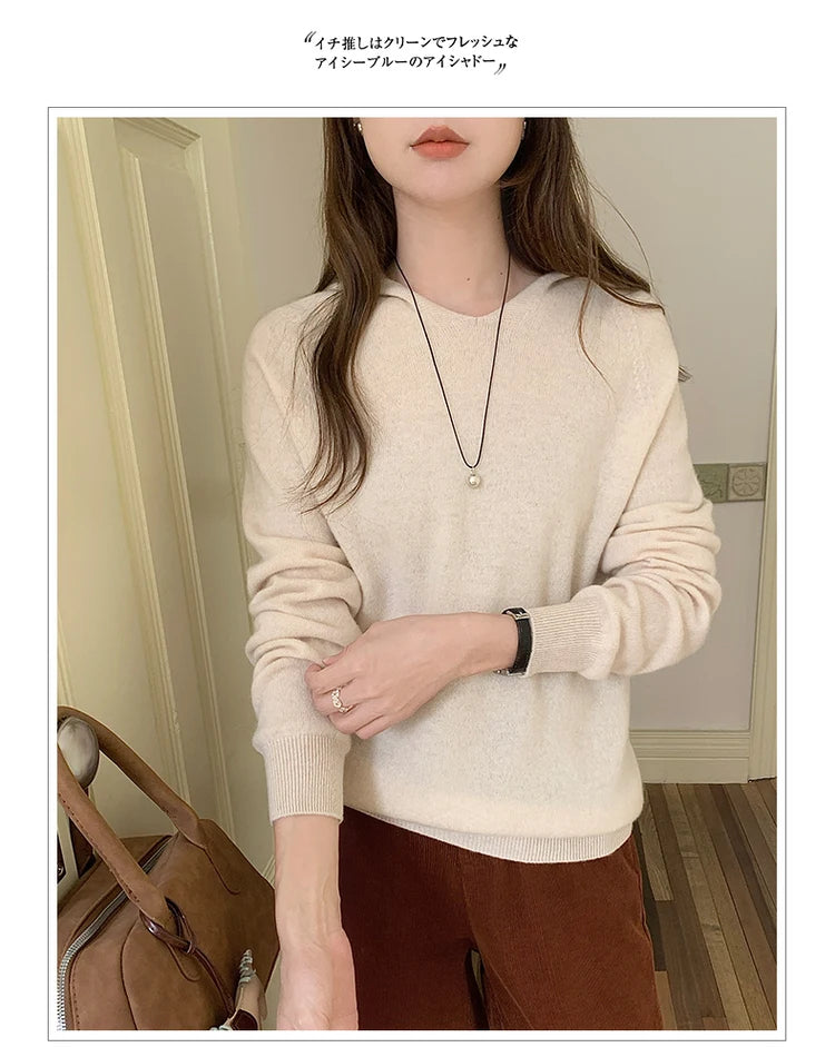 Women’s 100% Wool Hooded Sweater