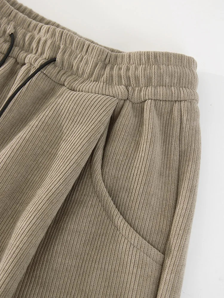 High Waist Corduroy Fleece Pants
