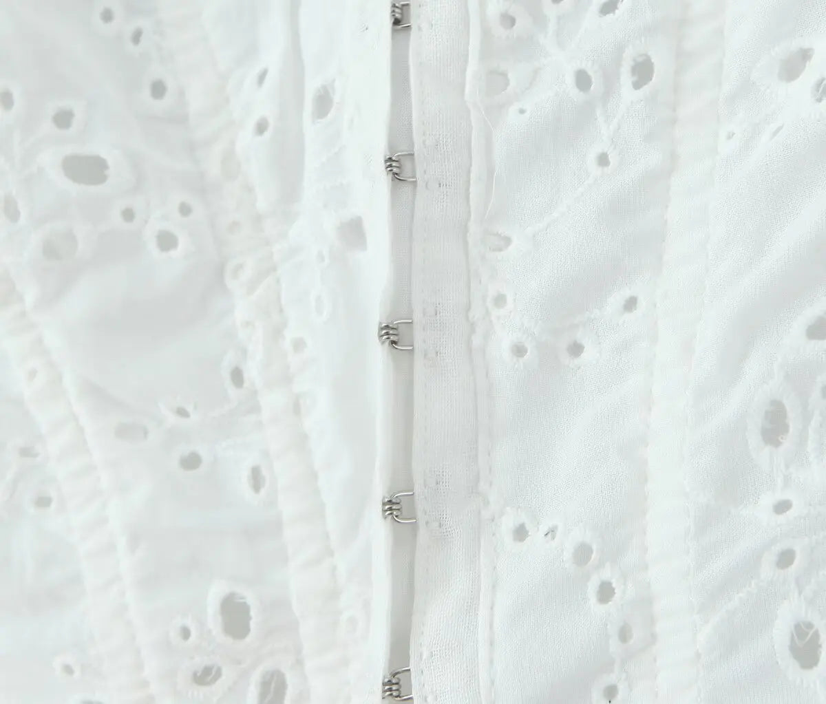 Hollow Out Embroidered Strapless Fit-and-Flare Mini Dress