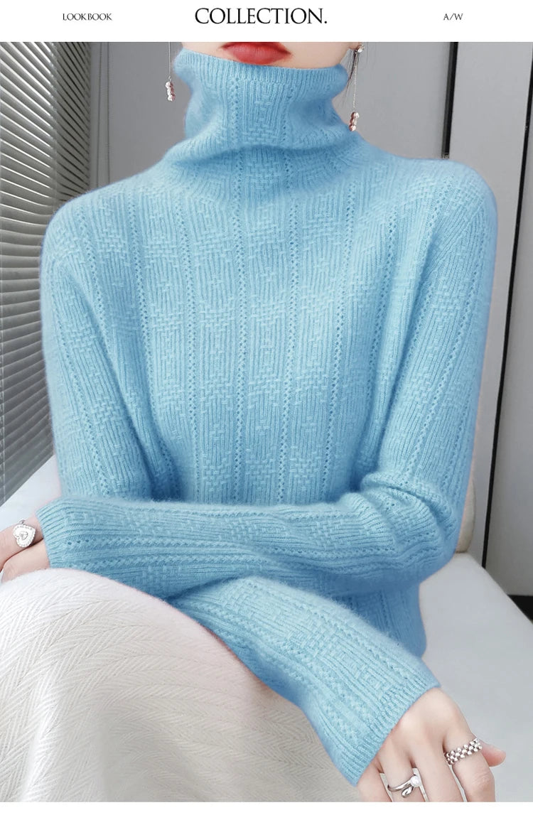 Women’s 100% Wool Pile-Collar Sweater