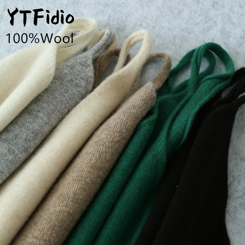 Wool V-Neck Sleeveless Knit