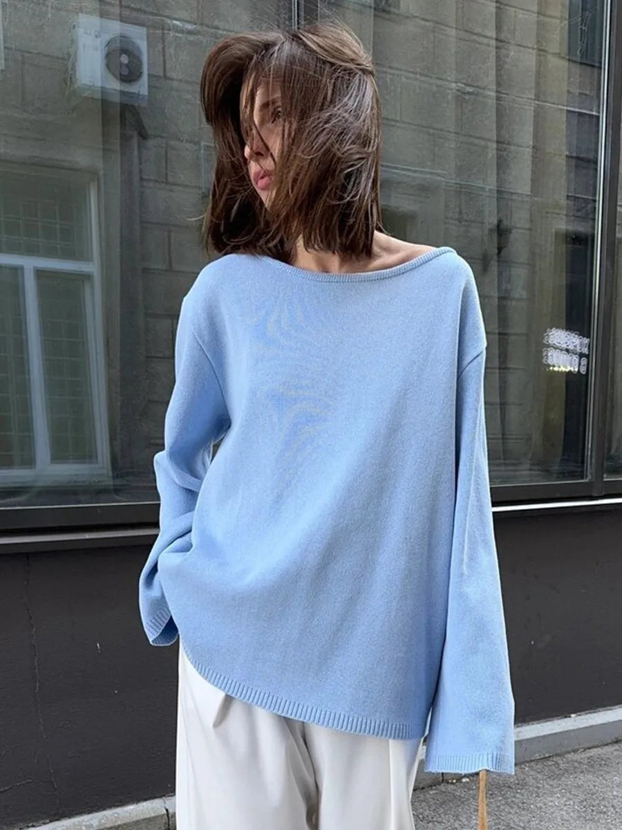 Backless Loose Knit Sweater
