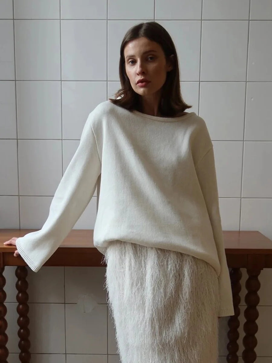 Backless Loose Knit Sweater