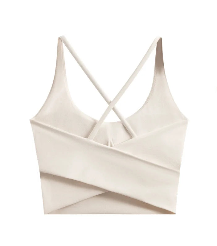 High Impact Seamless Sports Bra with Cross Back