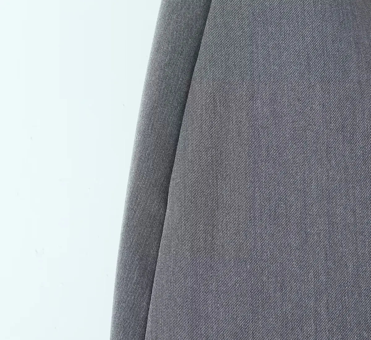 High-Waist Side-Zip Grey Mini Skirt