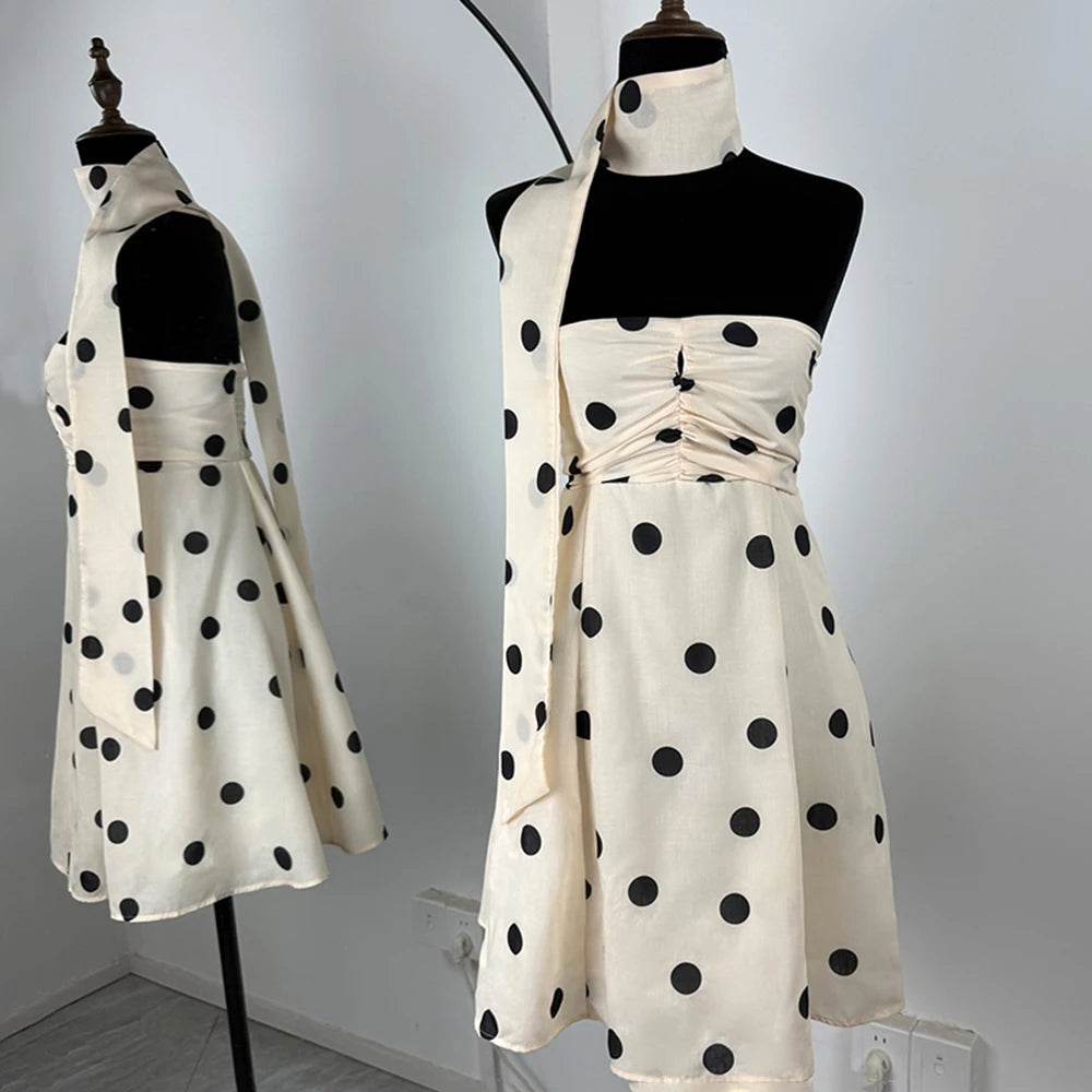 Strapless Polka Dot Dress