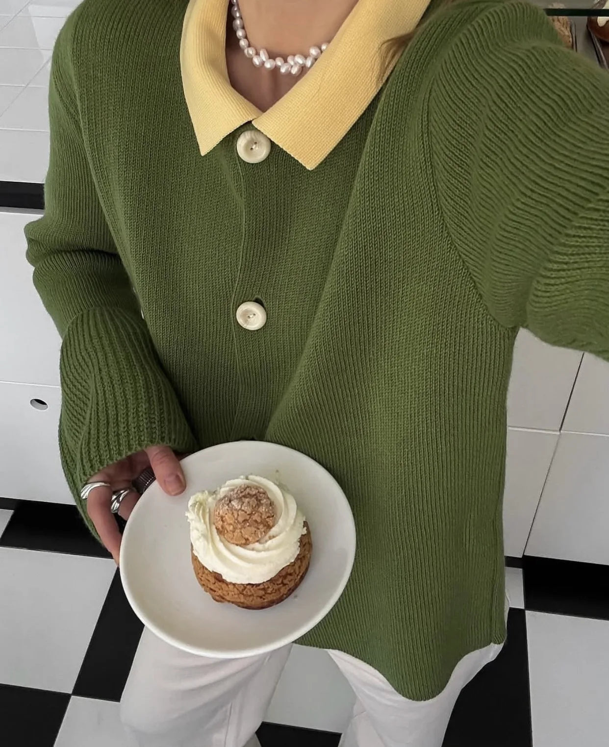 Ribbed Patchwork Knit Cardigan