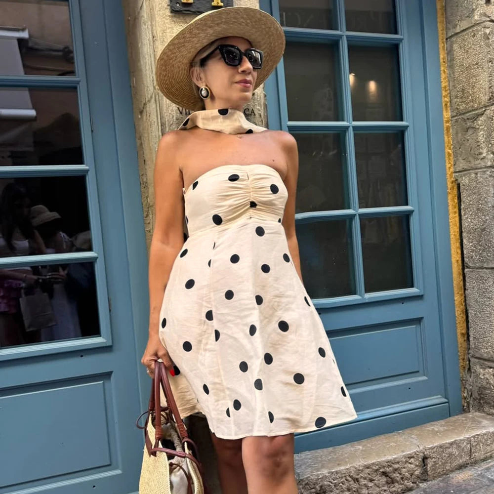 Strapless Polka Dot Dress
