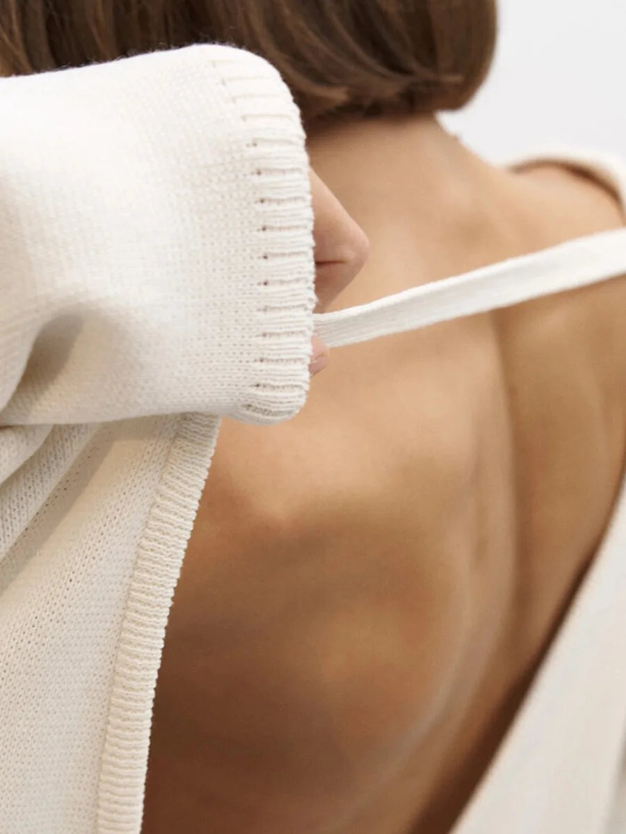 Backless Loose Knit Sweater
