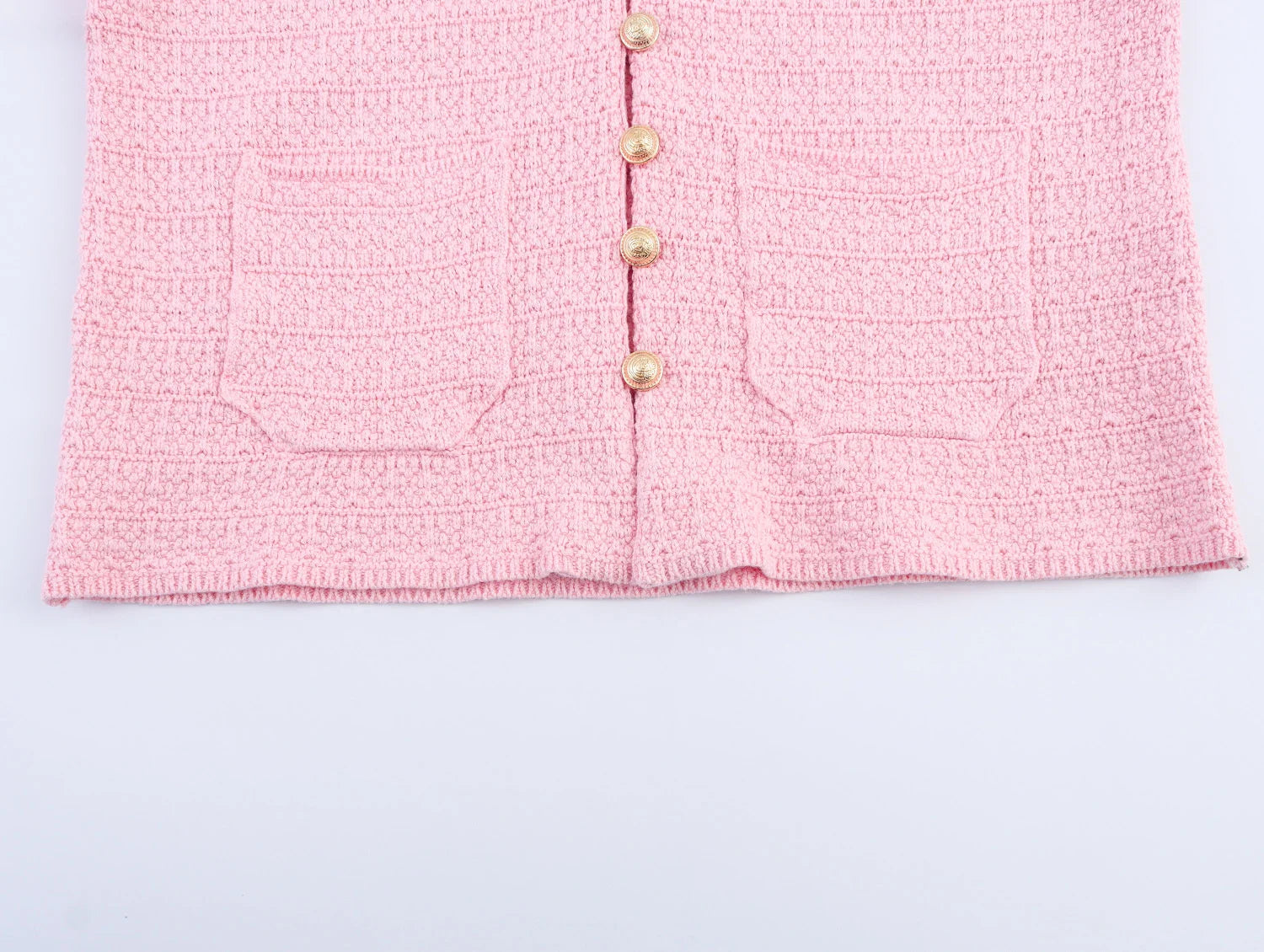 Short-Sleeve Knit Button Cardigan