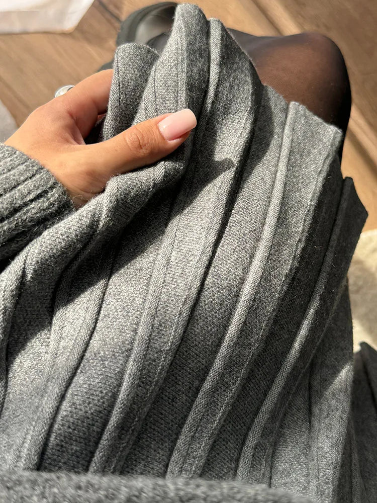 Knitted Pleated Mini Skirt