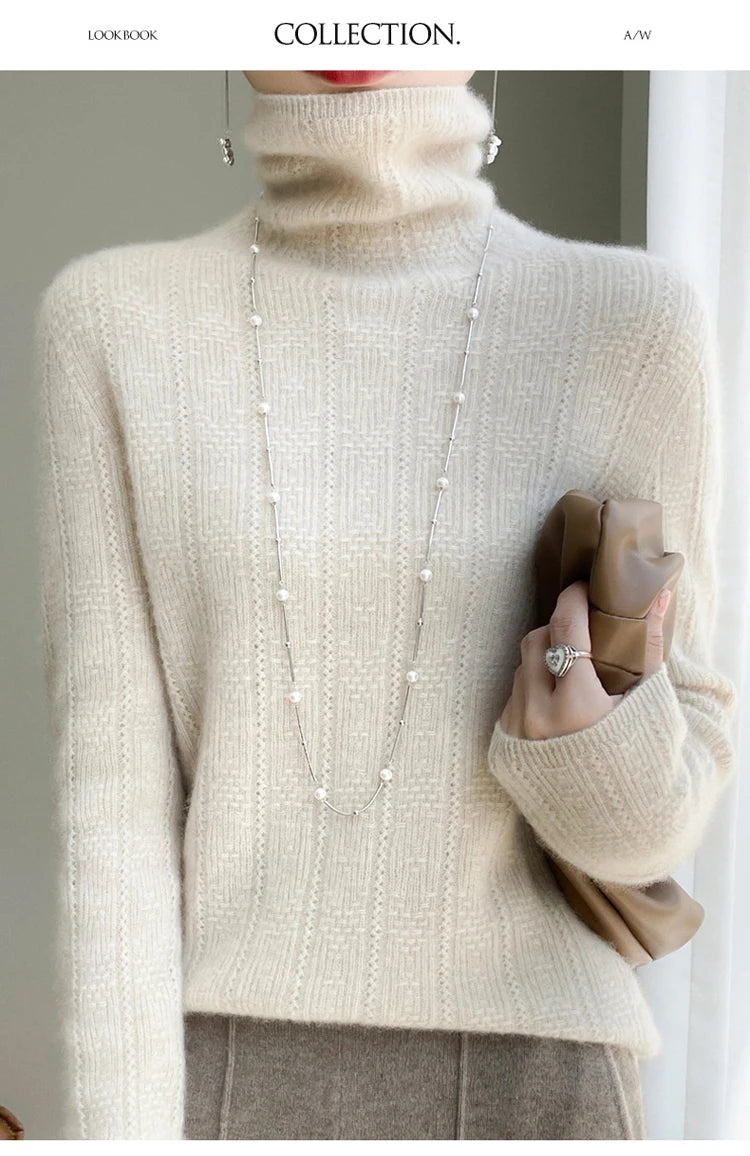 Women’s 100% Wool Pile-Collar Sweater