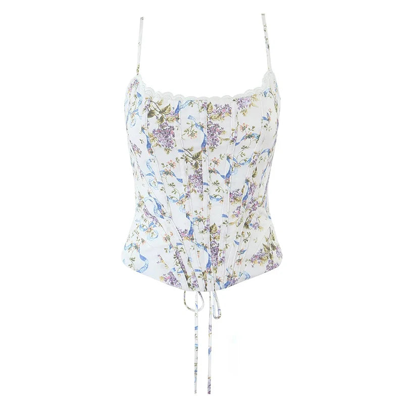 Floral patterned top on a white background