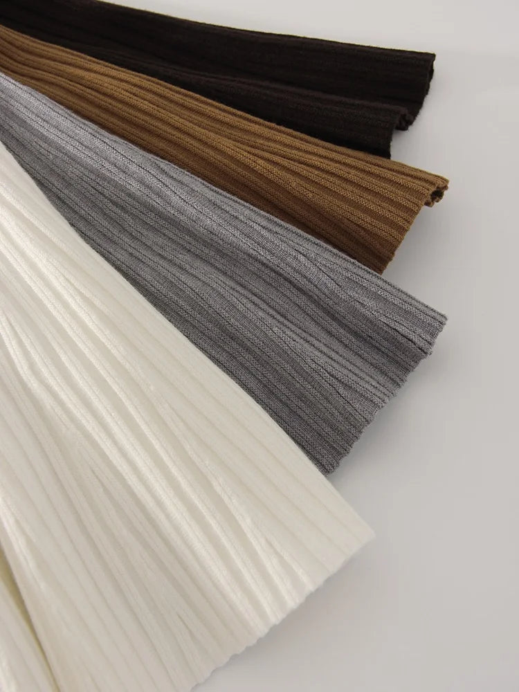 Knitted Pleated Mini Skirt