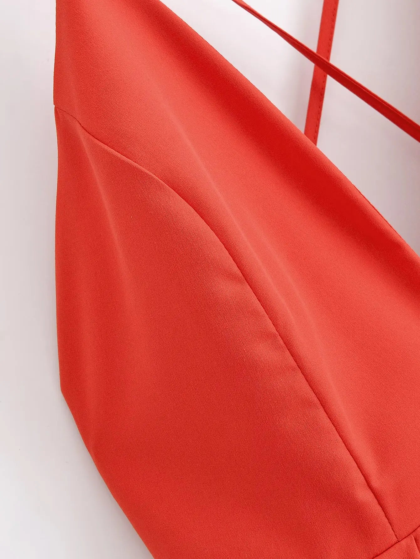 Red Backless Halter Pleated A-Line Maxi Dress