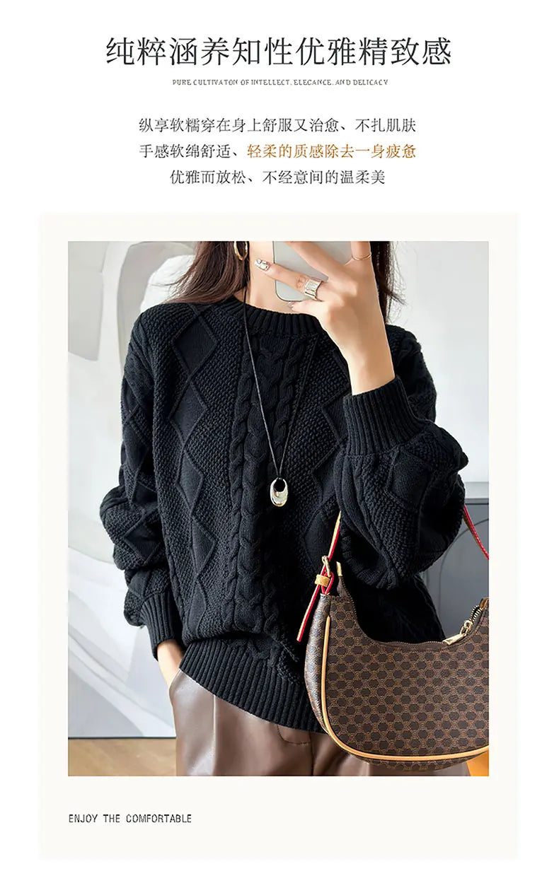 Women’s 100% Cotton Twisted Flower Sweater