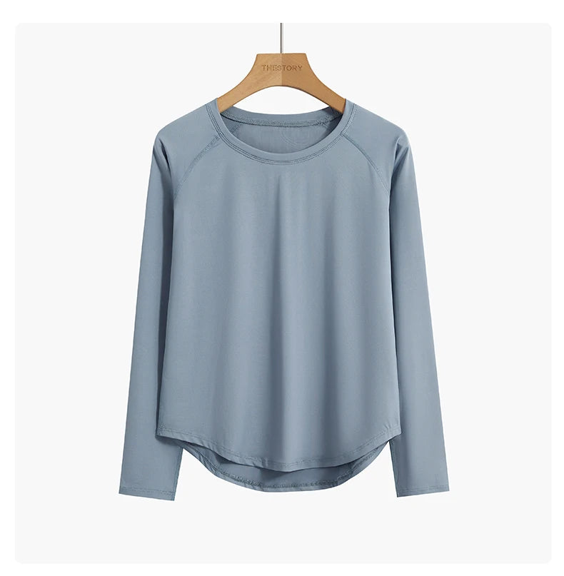 Two-Piece Yoga Set Long Sleeve Top & High Waist Pants