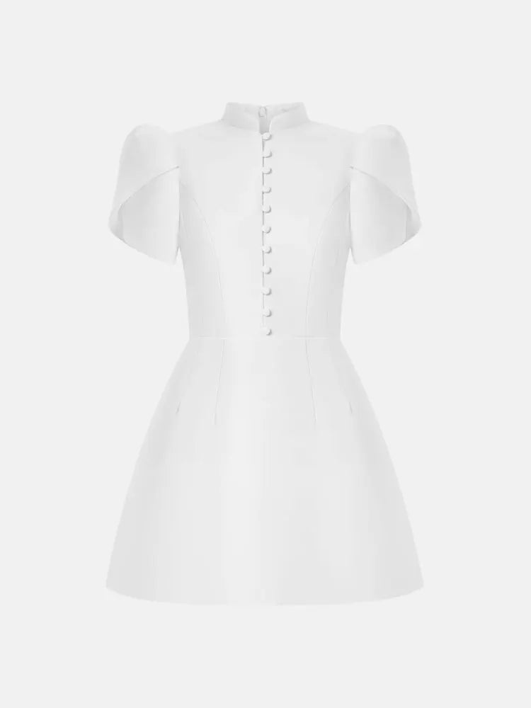 Ruffled Patchwork Mini Dress