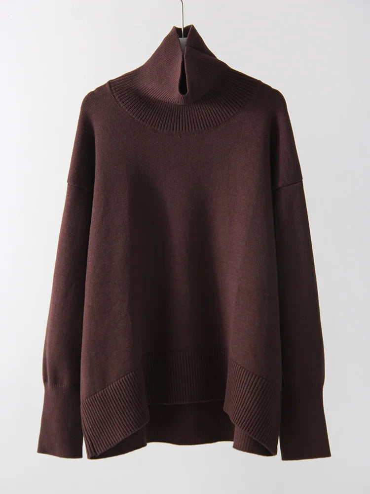 Loose Turtleneck Knit Sweater