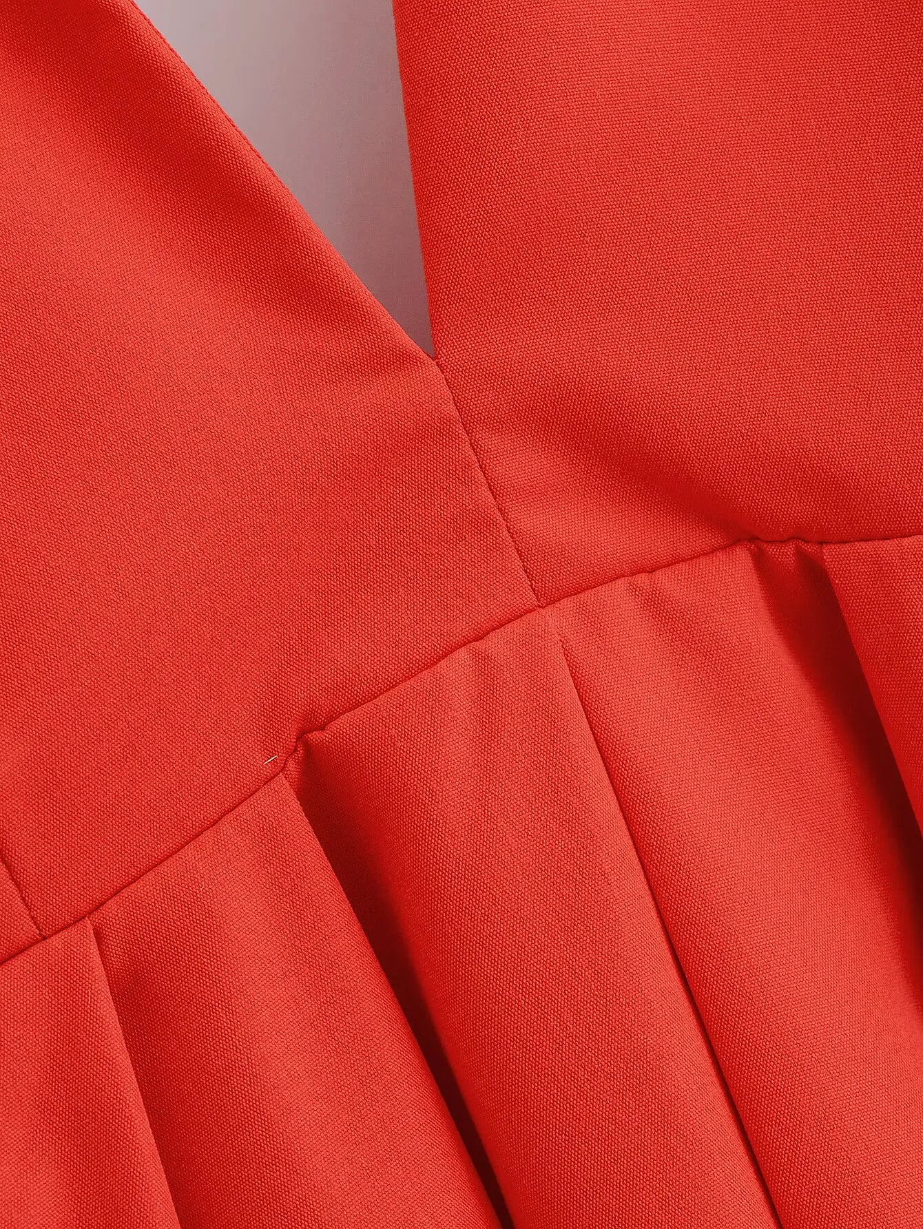 Red Backless Halter Pleated A-Line Maxi Dress