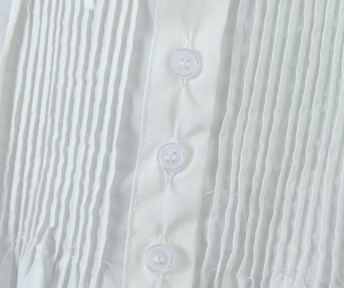 Lace Trim Bow-Front White Crop Tank