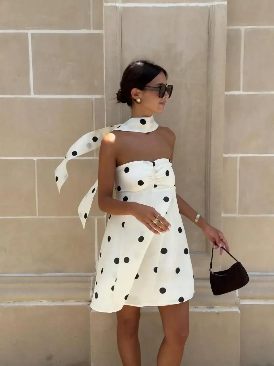 Strapless Polka Dot Dress