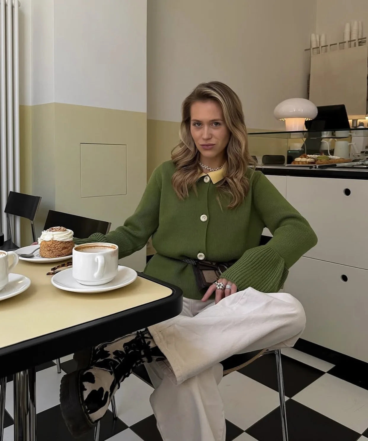 Ribbed Patchwork Knit Cardigan