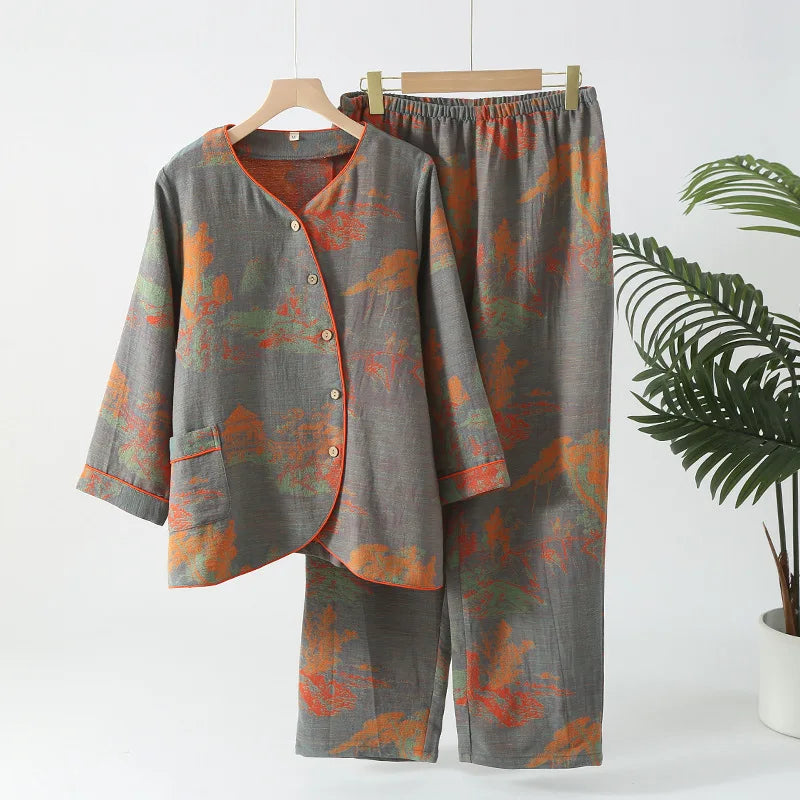 Women’s 100% Cotton Jacquard Pajama Set