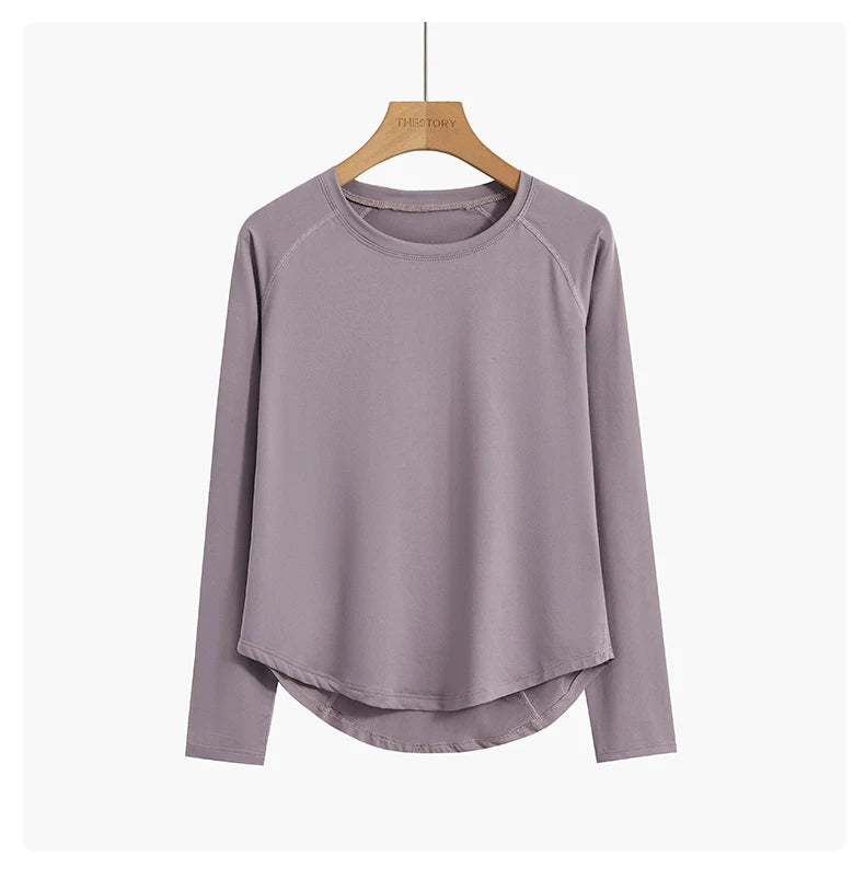 Two-Piece Yoga Set Long Sleeve Top & High Waist Pants