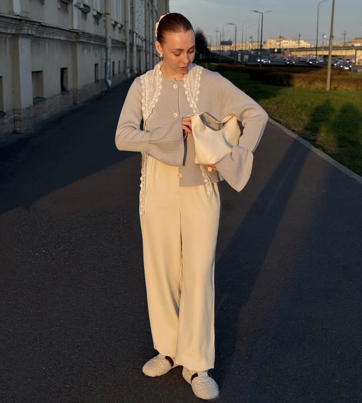 Ribbed Patchwork Knit Cardigan