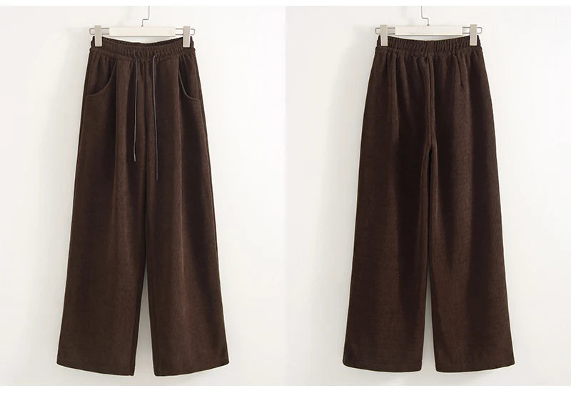 High Waist Corduroy Fleece Pants