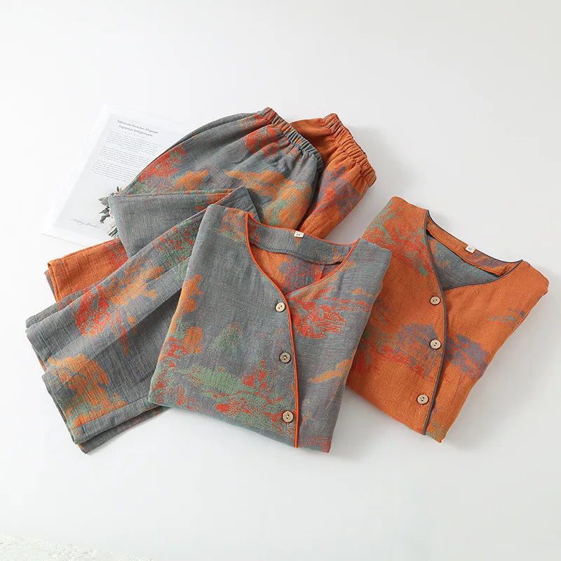 Women’s 100% Cotton Jacquard Pajama Set