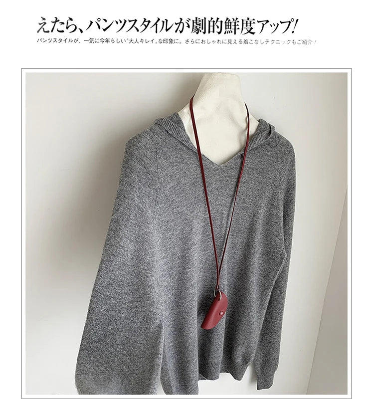 Women’s 100% Wool Hooded Sweater
