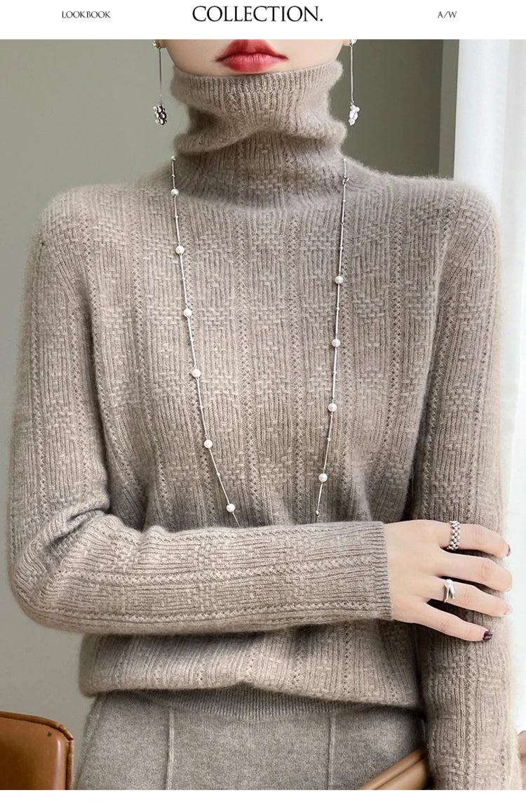 Women’s 100% Wool Pile-Collar Sweater