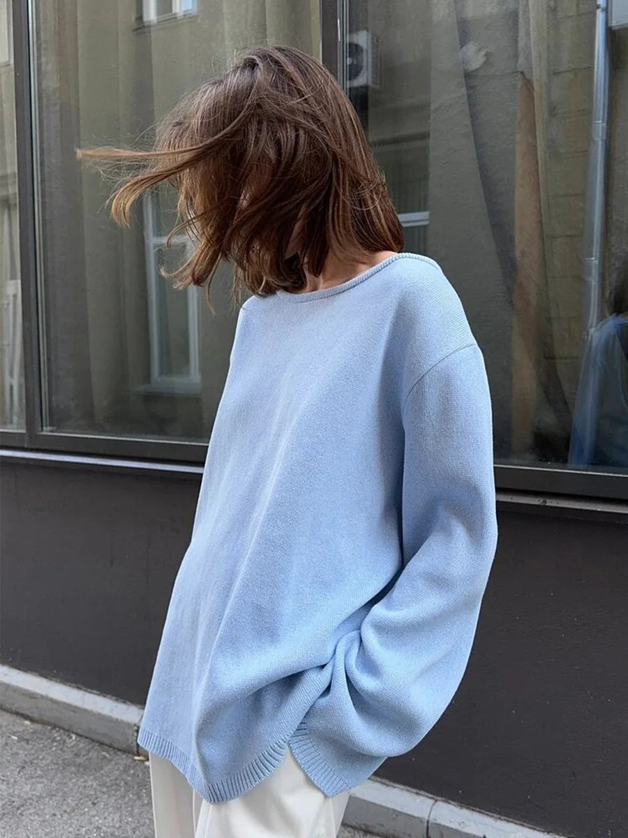 Backless Loose Knit Sweater