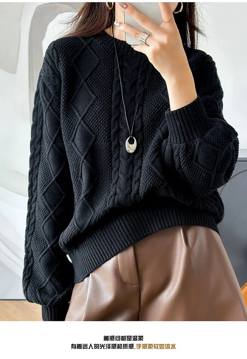 Women’s 100% Cotton Twisted Flower Sweater