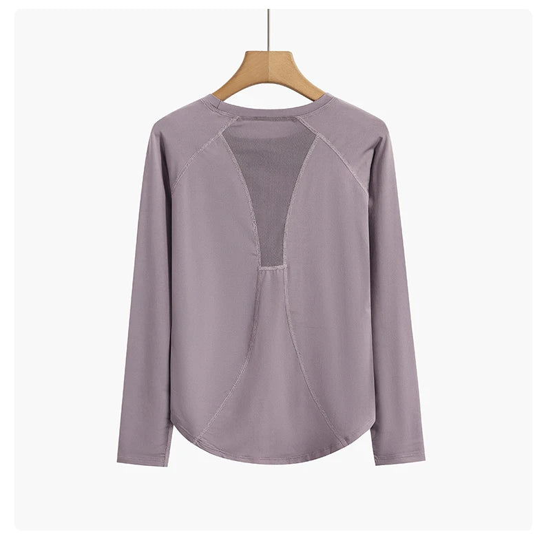 Two-Piece Yoga Set Long Sleeve Top & High Waist Pants