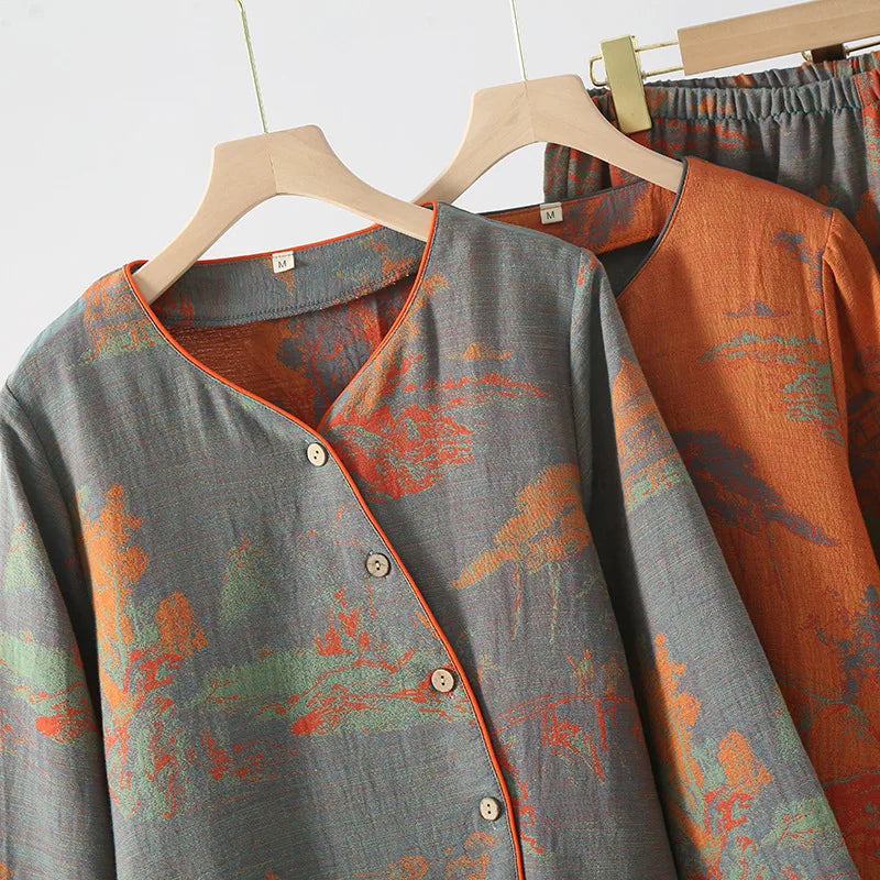 Women’s 100% Cotton Jacquard Pajama Set