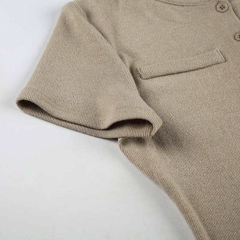 Patchwork Knit Short Dress