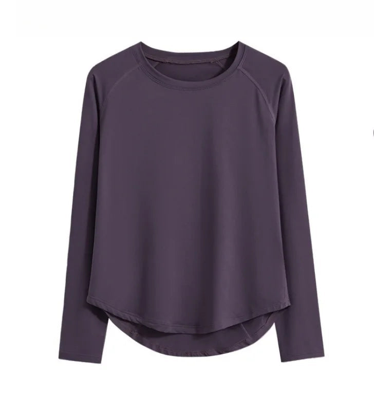 Two-Piece Yoga Set Long Sleeve Top & High Waist Pants